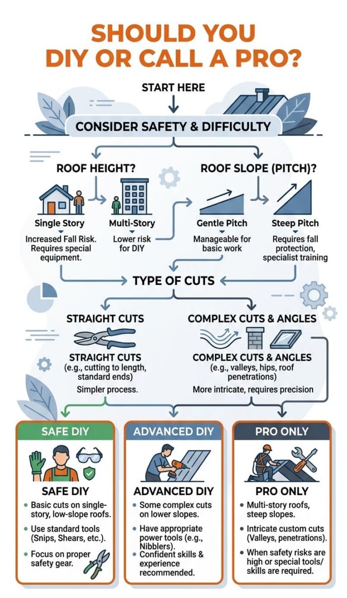 How to Cut Metal Roofing Safely - Tools, Steps, and When to Hire a Pro
