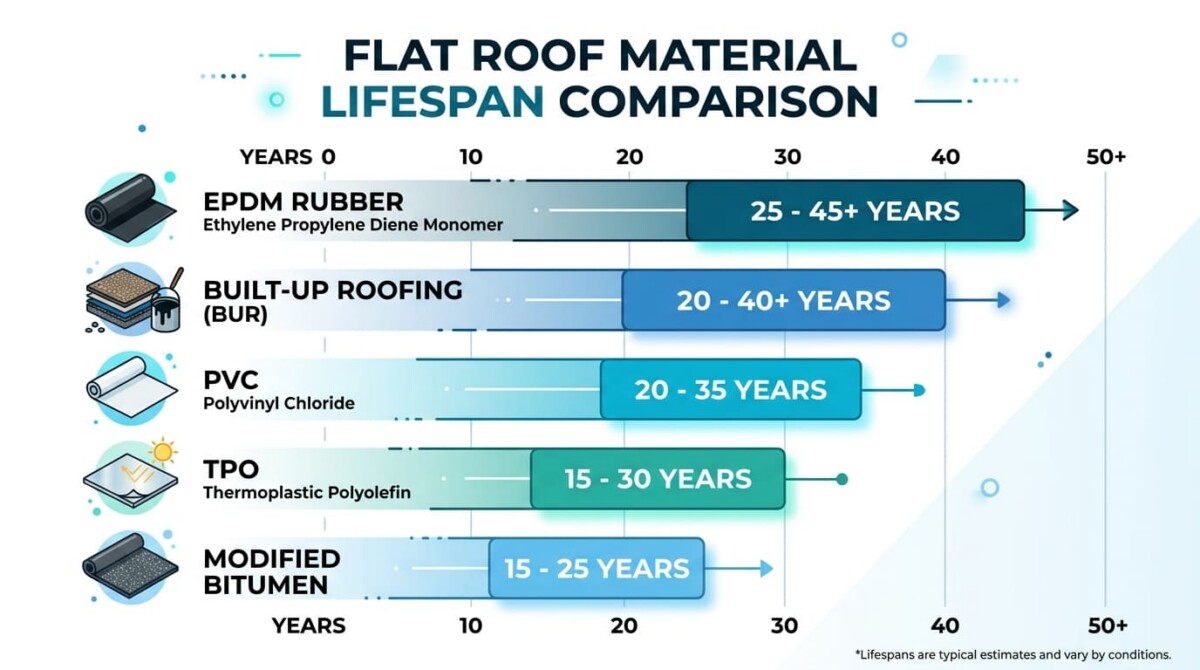 Flat Roof Lifespan Explained - How Long It Lasts and What Impacts It