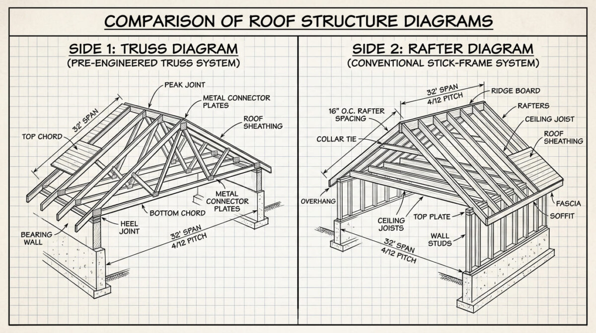 Rafter vs Truss Explained - Pros, Costs, and Which One to Choose