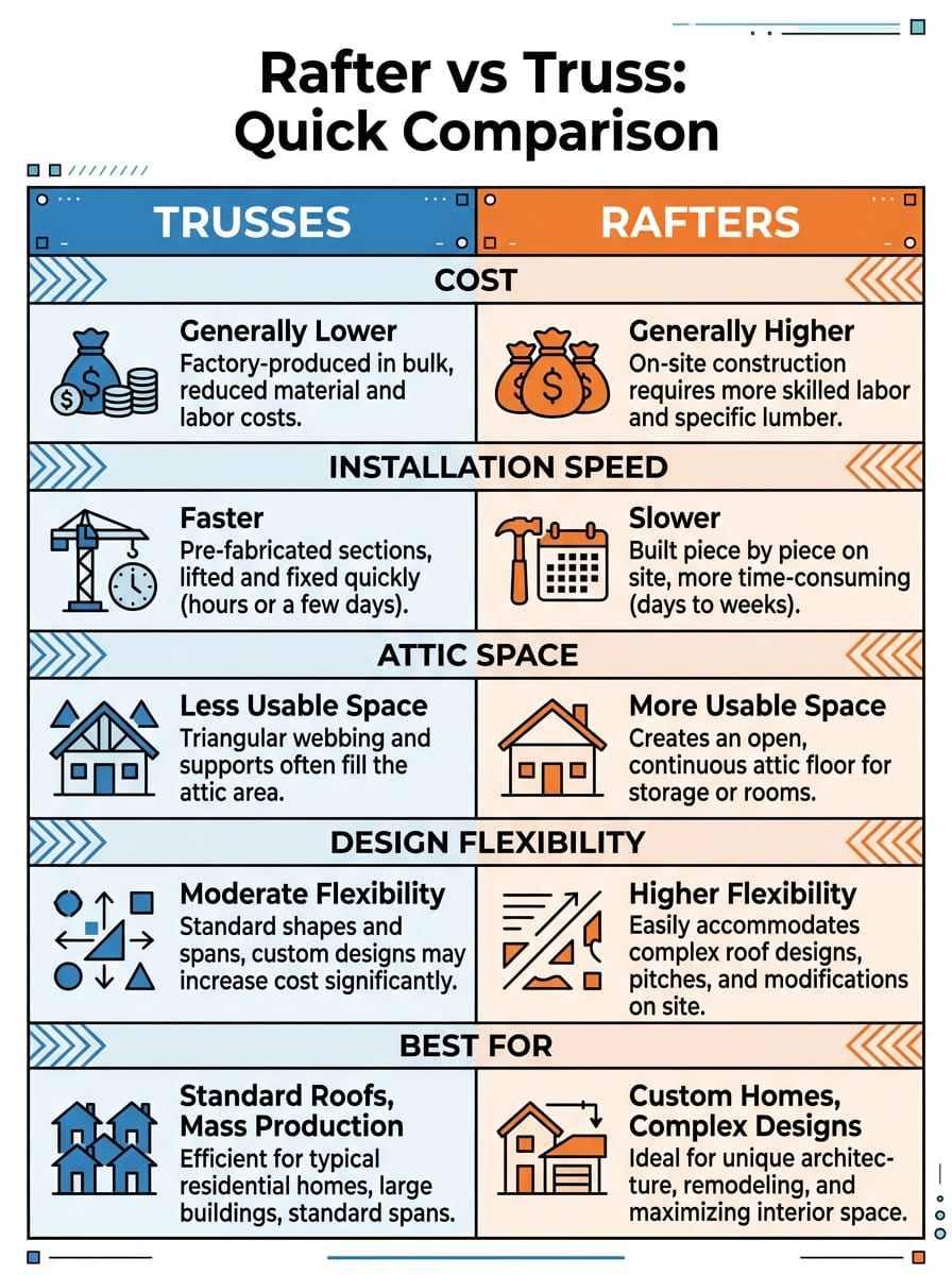 Rafter vs Truss - Key Differences and Which Roof Structure Is Better