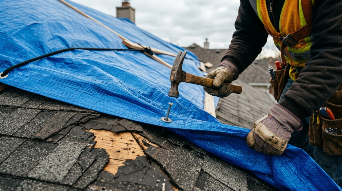 Emergency Roof Tarping Guide - Stop Storm Leaks Before Repairs