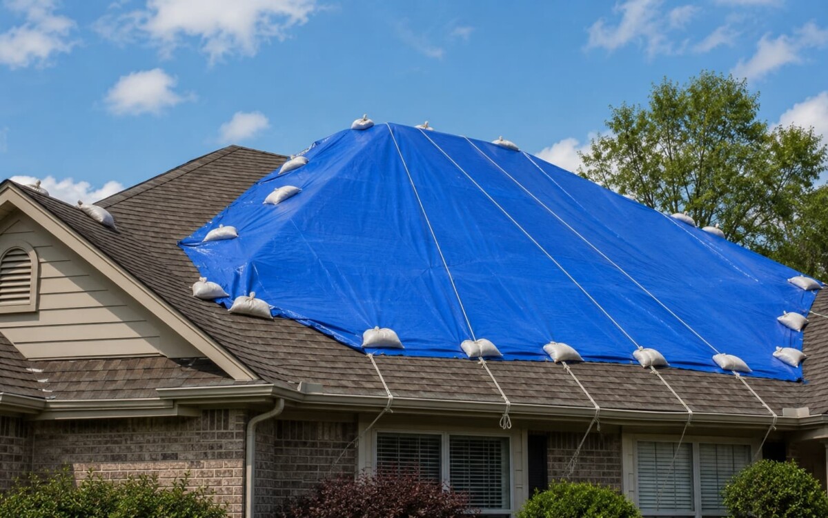 How to Tarp a Roof Without Nails Safely