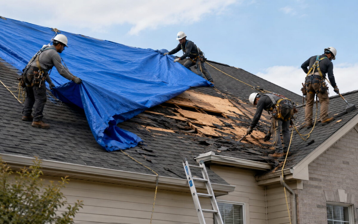 No-Nail Roof Tarping - Safe Emergency Method for Roof Leaks