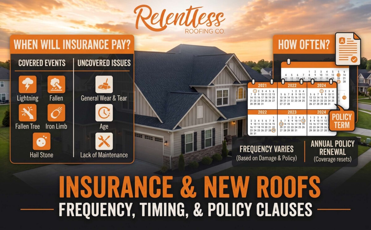 When homeowners insurance pays for roof replacement, including covered events, exclusions, and policy timing.