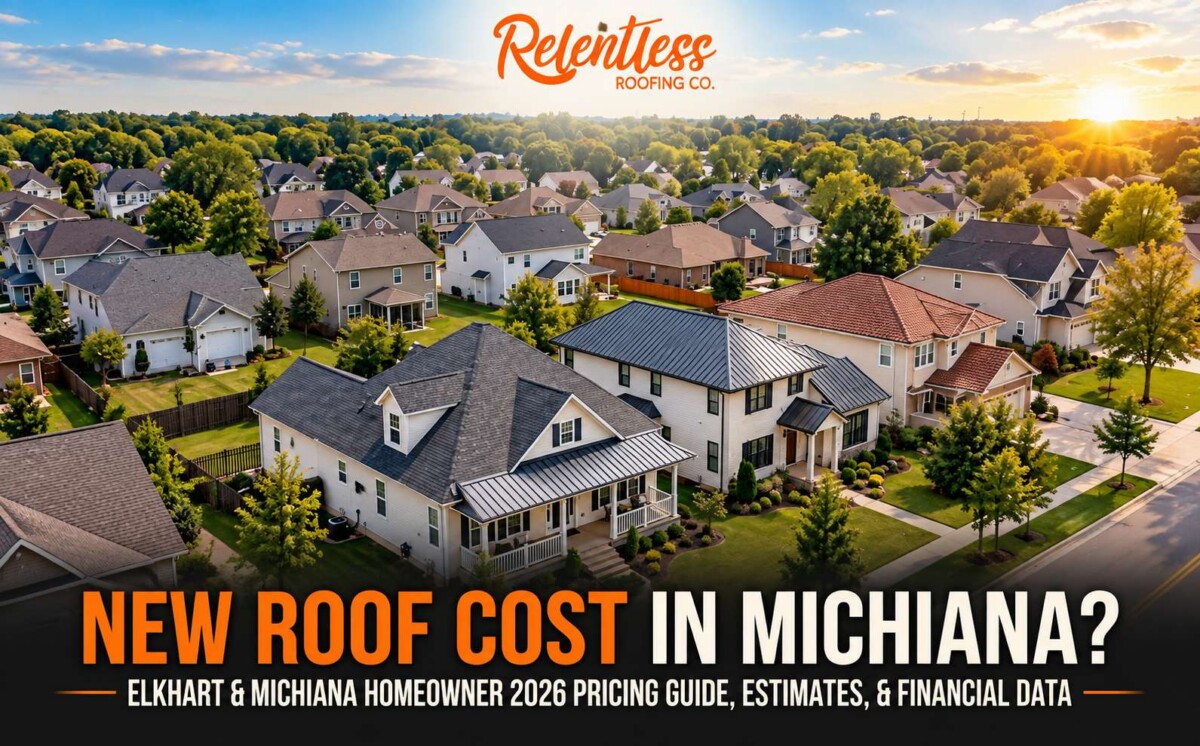 Michiana neighborhood illustrating new roof replacement costs.